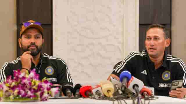 Image for T20 World Cup Squad: Rohit Sharma meets Dravid and chief selector Ajit Agarkar to discuss Hardik Pandya's chances, T20 World Cup squad