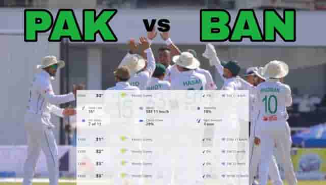 Image for Rawalpindi Weather Forecast; PAK vs BAN Day 2 Rain Prediction, Pitch Report