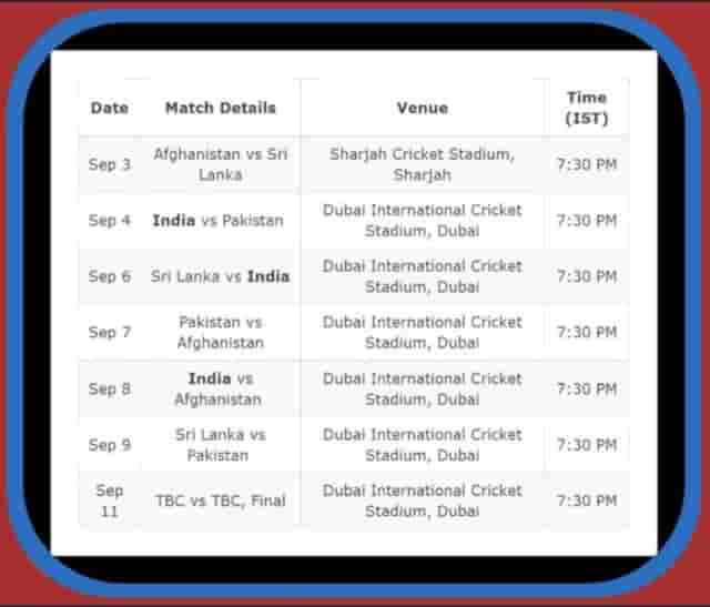 Image for Asia Cup 2022 Super 4 Full schedule, India vs Pakistan match on 4th Sept, Live Streaming in India, Live Update India Vs Pakistan, Who will win Asia Cup 2022