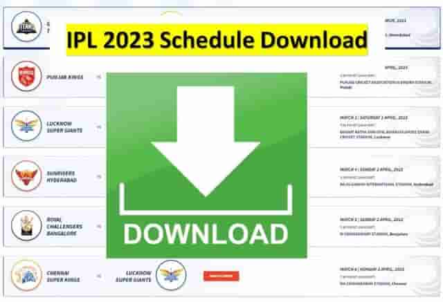 Image for Download IPL 2023 Schedule PDF, Excel and Image and All Teams Squad Image