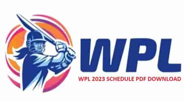 Image for WPL 2023 Schedule PDF Download