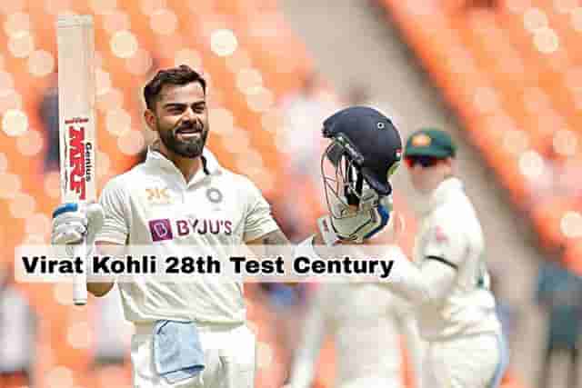 Image for Finally, after 3 years Virat Kohli Scored his 28th Test century against Australia