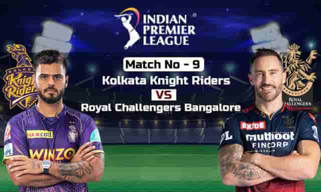 Image for KKR vs RCB Dream11 Prediction, IPL 2023 Match 9 Fantasy Team, Playing11, Pitch Report, Head to Head, Live Streaming Details