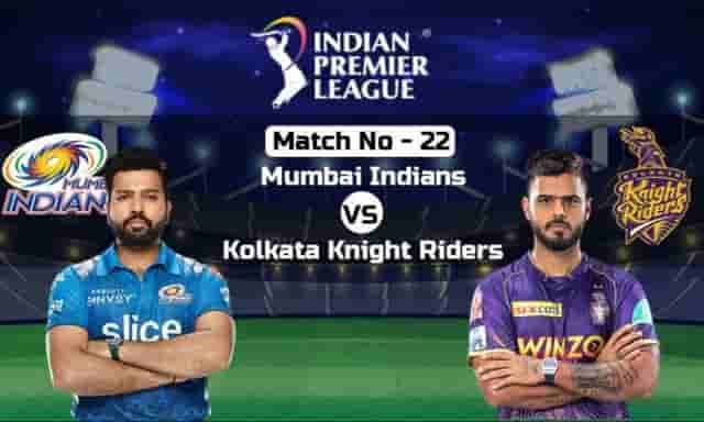 Image for IPL 2023 MI vs KKR: Mumbai Indians vs Kolkata Knight Riders | Live Score, Result | News and updates | IPL 2023 Match No 22