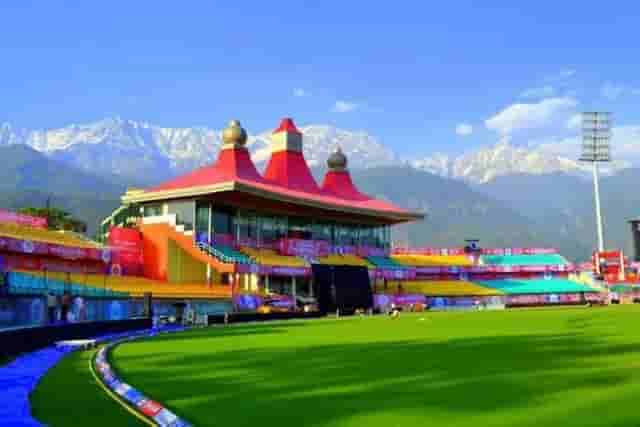 Image for HPCA Stadium Dharamshala Pitch Report for IPL 2023, Weather Forecast, T20 &amp; IPL Records &amp; Stats of Himachal Pradesh Cricket Association Stadium