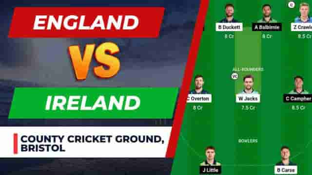 Image for ENG vs IRE Dream11 Prediction 3rd ODI Match 2023 | England vs Ireland Dream11 Team, County Ground Bristol Pitch Report