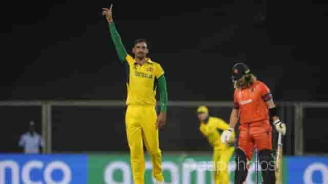 Image for World Cup 2023: Watch - Mitchell Starc take hat-trick against Netherlands in the Warm-up Match