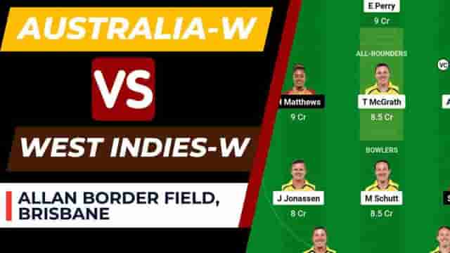 Image for AUS-W vs WI-W Dream11 Prediction 1st ODI 2023 | Australia Women vs West Indies Women Dream11 Team, Allan Border Field Brisbane Pitch Report