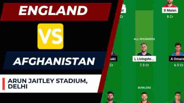 Image for ENG vs AFG Dream11 Prediction 13th Match World Cup 2023 | England vs Afghanistan Dream11 Team, Arun Jaitley Cricket Stadium Pitch Report