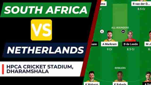 Image for SA vs NED Dream11 Prediction 15th Match World Cup 2023 | South Africa vs Netherland Dream11 Team, HPCA Cricket Stadium Pitch Report