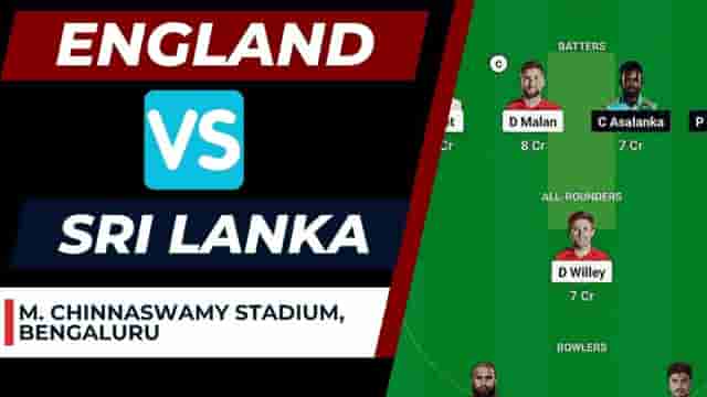 Image for ENG vs SL Dream11 Prediction 25th Match World Cup 2023 | England vs Sri Lanka Dream11 Team, M. Chinnaswamy Stadium Pitch Report