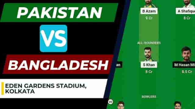 Image for PAK vs BAN Dream11 Prediction World Cup 2023 | Pakistan vs Bangladesh Dream11 Team, Eden Gardens Stadium Kolkata Pitch Report