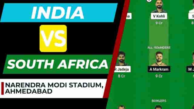 Image for IND vs SA Dream11 Prediction [With C &amp; VC] World Cup 2023 Match no. 37 | India vs South Africa Dream11 Team, Head to Head, Eden Gardens Kolkata Pitch Report