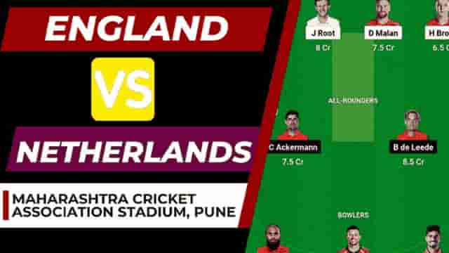 Image for ENG vs NED Dream11 Prediction [C &amp; VC] World Cup 2023 | England vs Netherlands Dream11 Team, Maharashtra Cricket Association Stadium Pune Pitch Report