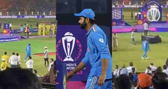 Image for ICC World Cup 2023: Watch: Rohit Sharma walks off the field in utter disbelief after final loss against Australia?