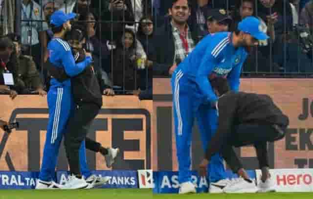 Image for IND vs AFG: Watch - Fan enters Stadium to hug Virat Kohli, Detailed by Police during India vs Afghanistan 2nd T20I