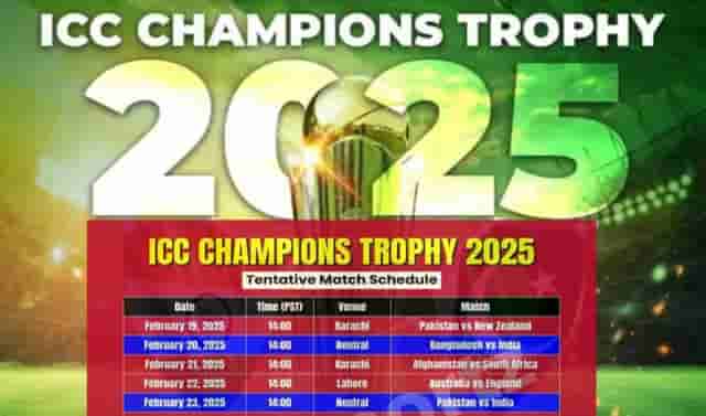 Image for ICC Cricket Champions Trophy 2025 Schedule, Teams, Fixtures, Full Squads,  & Time Table