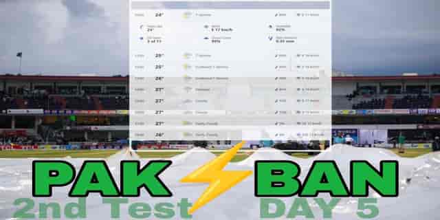 Image for PAK vs BAN DAY 5: Rawalpindi Weather Forecast; Expected Rain Interruption, Check Full Weather Report of Rawalpindi Today