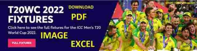 Image for T20 World Cup 2022 Schedule Download in PDF, Image and Excel