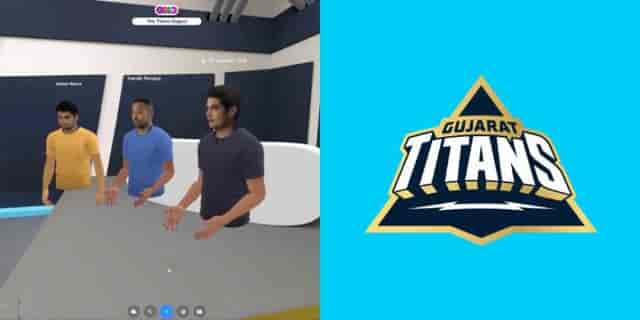 Image for Hardik Pandya, Shubman Gill and Ashish Nehra reveal the logo of Gujarat Titans on Metaverse