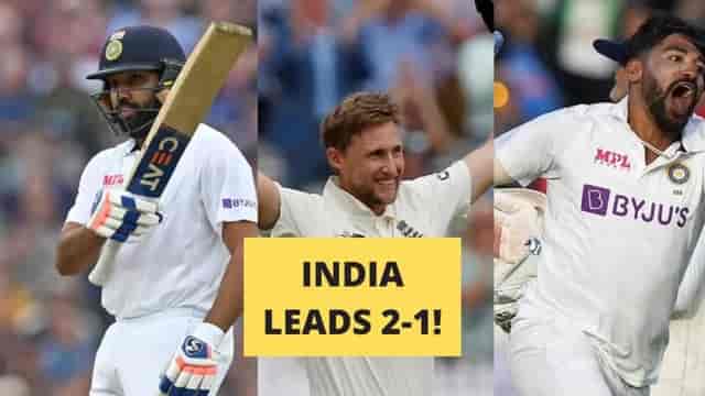 Image for India VS England Test Series: Quick Recap of the First 4 Tests. India Leads 2-1.?