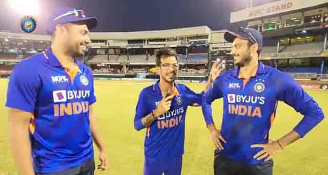 Image for India VS West Indies 2nd ODI, Video from BCCI - Chahal Appraising Axar Patel & Avesh Khan