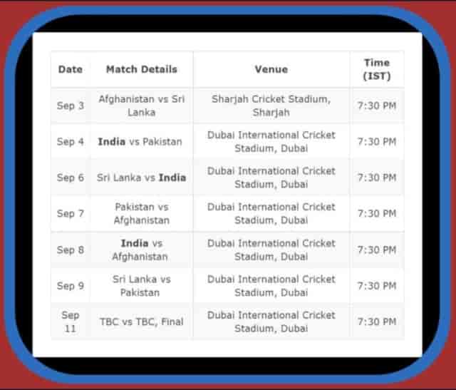 Image for Asia Cup 2022 Super 4 Full schedule, India vs Pakistan match on 4th Sept, Live Streaming in India, Live Update India Vs Pakistan, Who will win Asia Cup 2022