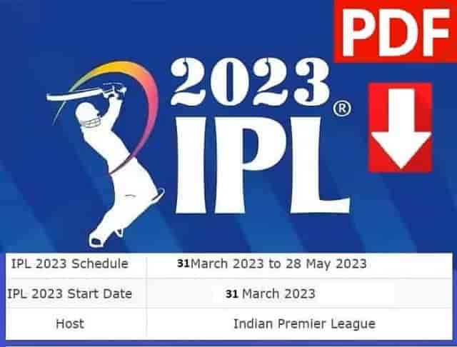 Image for IPL 2023 Schedule PDF Download