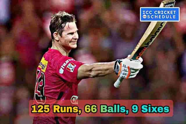 Image for BBL: Steve Smith scored 125 runs with the help of 5 fours and 9 sixes, giving a befitting reply to the?IPL?franchise