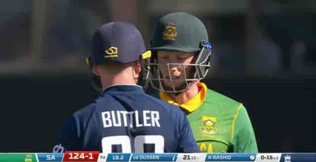 Image for Watch: "What's your problem Rassie," Buttler-Rassie van Dussen banter during SA vs ENG 2nd ODI