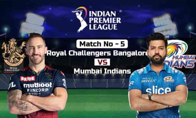 Image for IPL 2023: Royal Challengers Bangalore vs Mumbai Indians, 5th Match IPL 2023