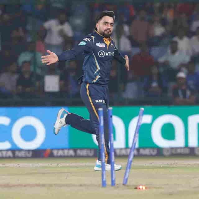 Image for IPL 2023: Rashid Bowls A Magic Spell And Stops Delhi at 162