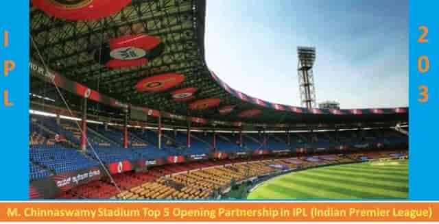 Image for M. Chinnaswamy Stadium Top 5 Opening Partnership in IPL (Indian Premier League)