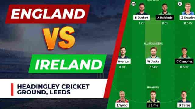 Image for ENG vs IRE Dream11 Prediction 1st ODI 2023 | England vs Ireland Dream11 Team, Headingley Cricket Ground Pitch Report