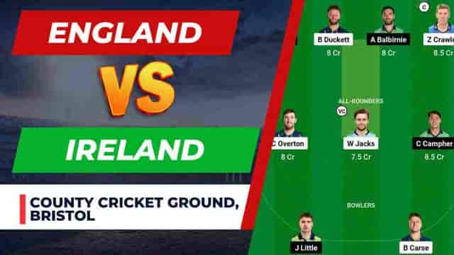 Image for ENG vs IRE Dream11 Prediction 3rd ODI Match 2023 | England vs Ireland Dream11 Team, County Ground Bristol Pitch Report