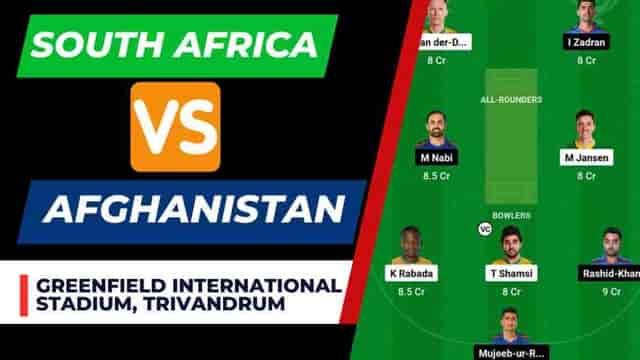 Image for SA vs AFG Dream11 Prediction World Cup Warm-up Match No. 2nd | South Africa vs Afghanistan Dream11 Team, Greenfield International Stadium Trivandrum Pitch Report