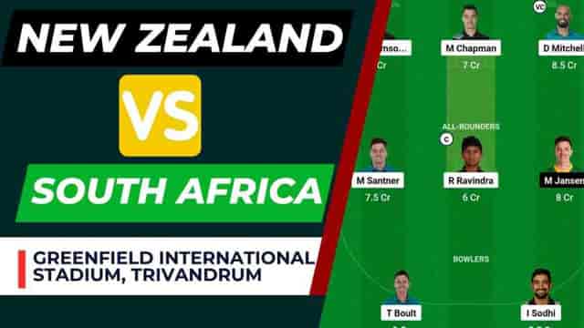 Image for NZ vs SA Dream11 Prediction World Cup Warm-up Match No. 7 | New Zealand vs South Africa Dream11 Team, Greenfield International Stadium Trivandrum Pitch Report