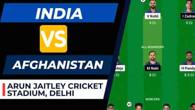 Image for IND vs AFG Dream11 Prediction 9th Match World Cup 2023 | India vs Afghanistan Dream11 Team, Head To Head Records, Playing XI, Pitch Report