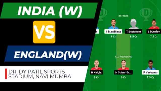 Image for IND-W vs ENG-W 1st Test Dream11 Prediction, Dream11 Team | India vs England Dr DY Patil Sports Academy Pitch Report