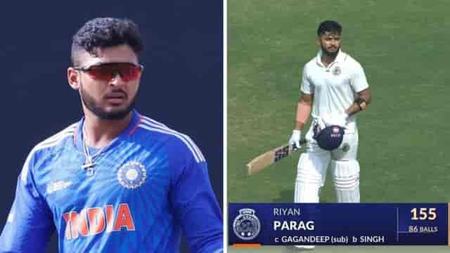 Image for Riyan Parag scores 2nd fastest Century in Ranji Trophy Match, Fastest Century in Ranji Trophy