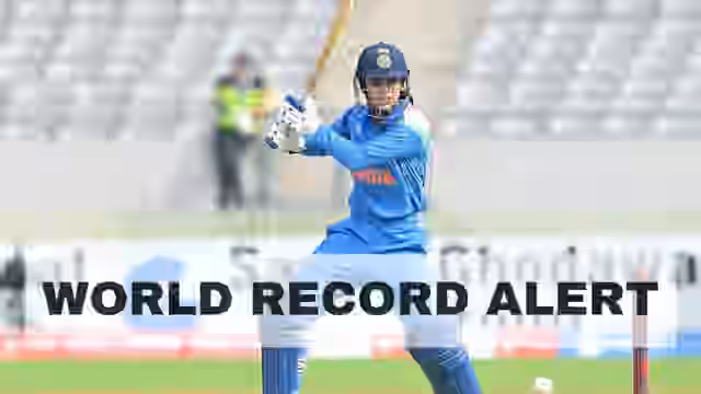 Image for Record Alert: Smriti Mandhana shatters World Record; achieves rare feat with her stunning ton in 3rd ODI in Ranjkot