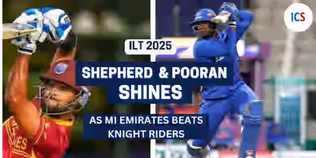 Image for MI Emirates Beats Abu Dhabi Knight Riders | Pooran And Shepherd Shines