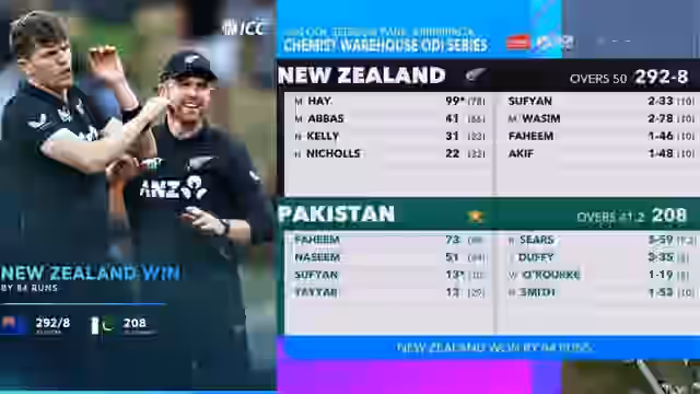 Image for PAK vs NZ 2nd ODI: New Zealand humiliate Pakistan by 84 runs in the 2nd ODI and clinch the series
