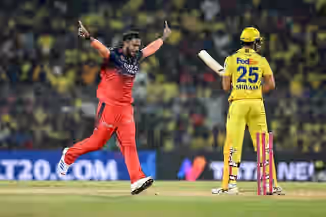 Image for CSK vs RCB 2025: HISTORIC! RCB beat CSK at Chepauk by 50 runs, powered by stellar shows from Hazlewood and Patidar.