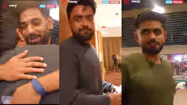 Image for Watch: Babar Azam & Haris Rauf greet Afghanistan's Rashid Khan as he arrives in Pakistan for Champions Trophy