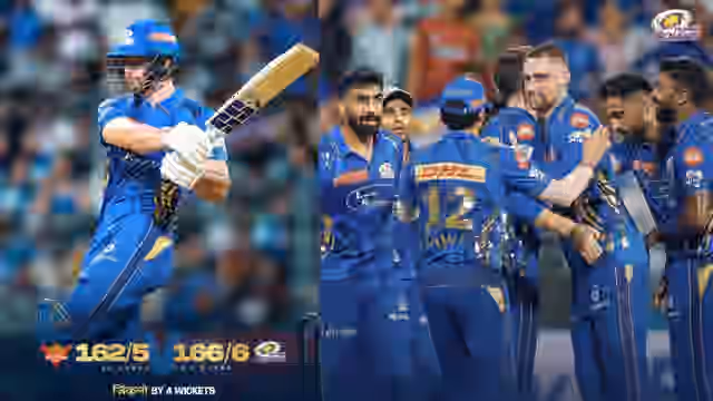 Image for MI vs SRH Highlights: Mumbai Indians beat Sunrisers Hyderabad by four wickets, register their third win