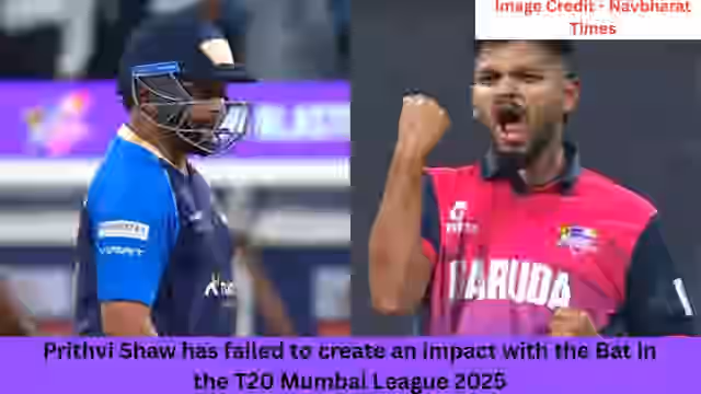 Image for T20 Mumbai 2025: Unsold in IPL, returns to the field after 6 months, Prithvi Shaw's innings ended in 4 balls