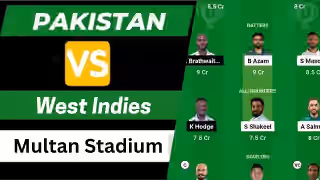Image for PAK vs WI 2nd Test Dream11 Prediction, Dream11 Team, Probable XI, Head-to-Head, Pitch Preview & More