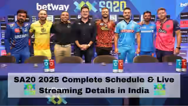 Image for SA2025 Schedule and Live Streaming: When and Where to Watch South Africa T20 2025 League in India?