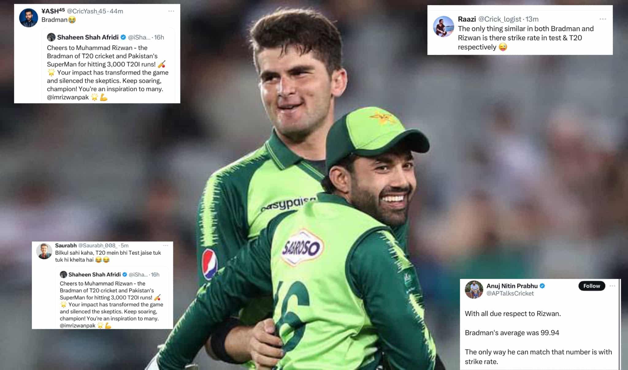 PAK vs NZ: ?Joke of the year? Fans troll Shaheen Afridi as he calls Mohammad Rizwan Bradman of T20 cricket